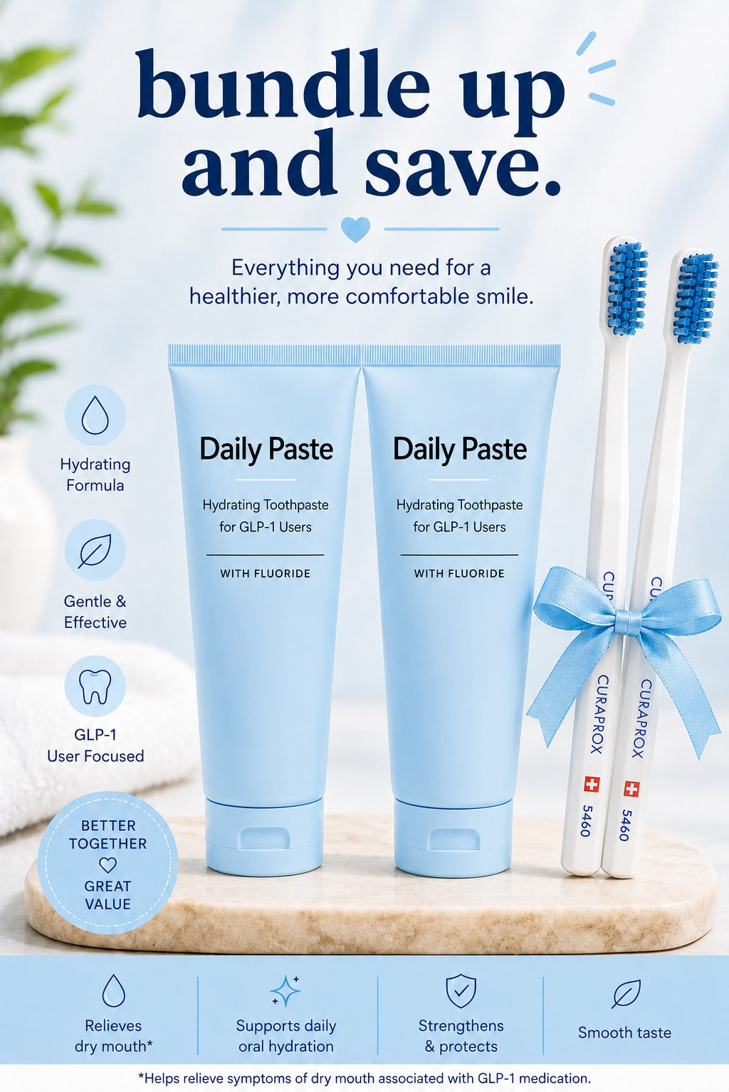 Daily Paste -Toothbrush Bundle - With Fluoride